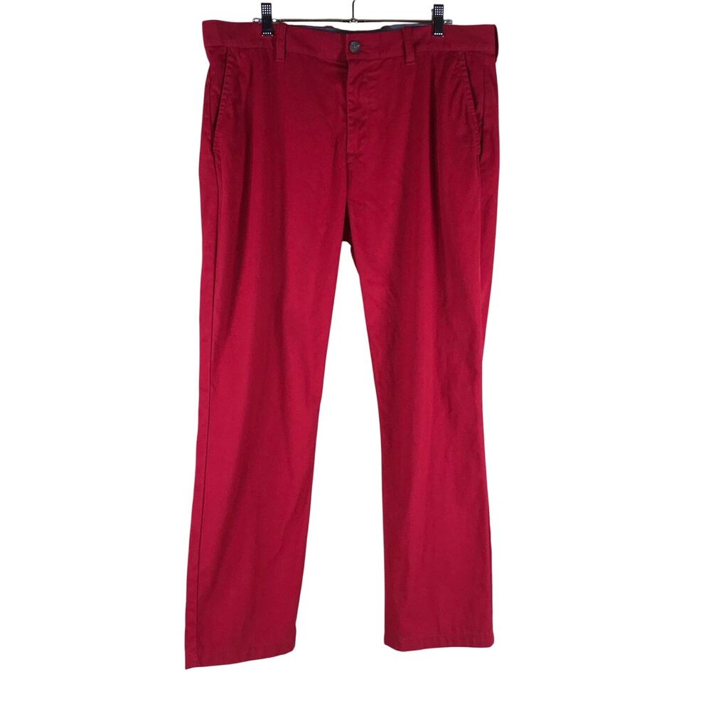 Tommy Hilfiger Chino Pants Men’s 36x30 Red Custom Fit Cotton Preppy Casual
